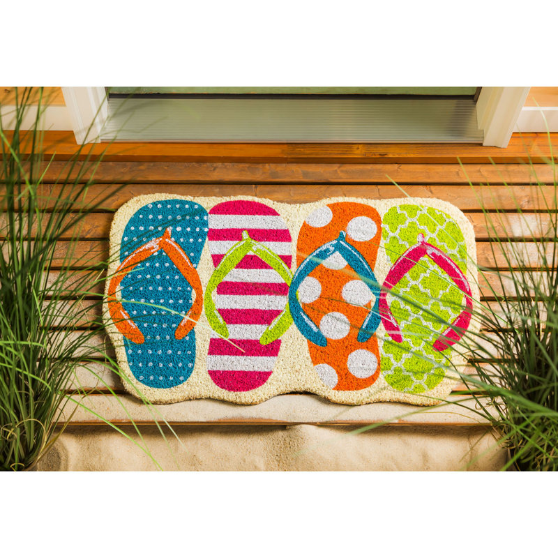 Rosecliff Heights Flip Flops 30" x 18" NonSlip Outdoor Door Mat